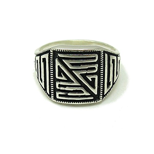 Sterling silber Herren Ring 925 Mäander Empress Größe 52-74