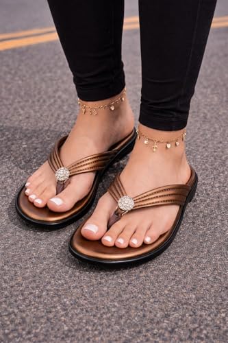 Image of Women Stylish Toe Ring Flats | Cushioned Comfort Slip-On Sandals | Anti-Slip Daily Wear| Lightweight Casual Footwear KS913