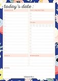Daily Planner Notepad with Sticky Note Backing by Julianne & Co - All-in-One Undated to-Do, Schedule & Priority List Planning Pad - Portable Tear-Off Sheet Design - Small Size A5 (3 Pack)