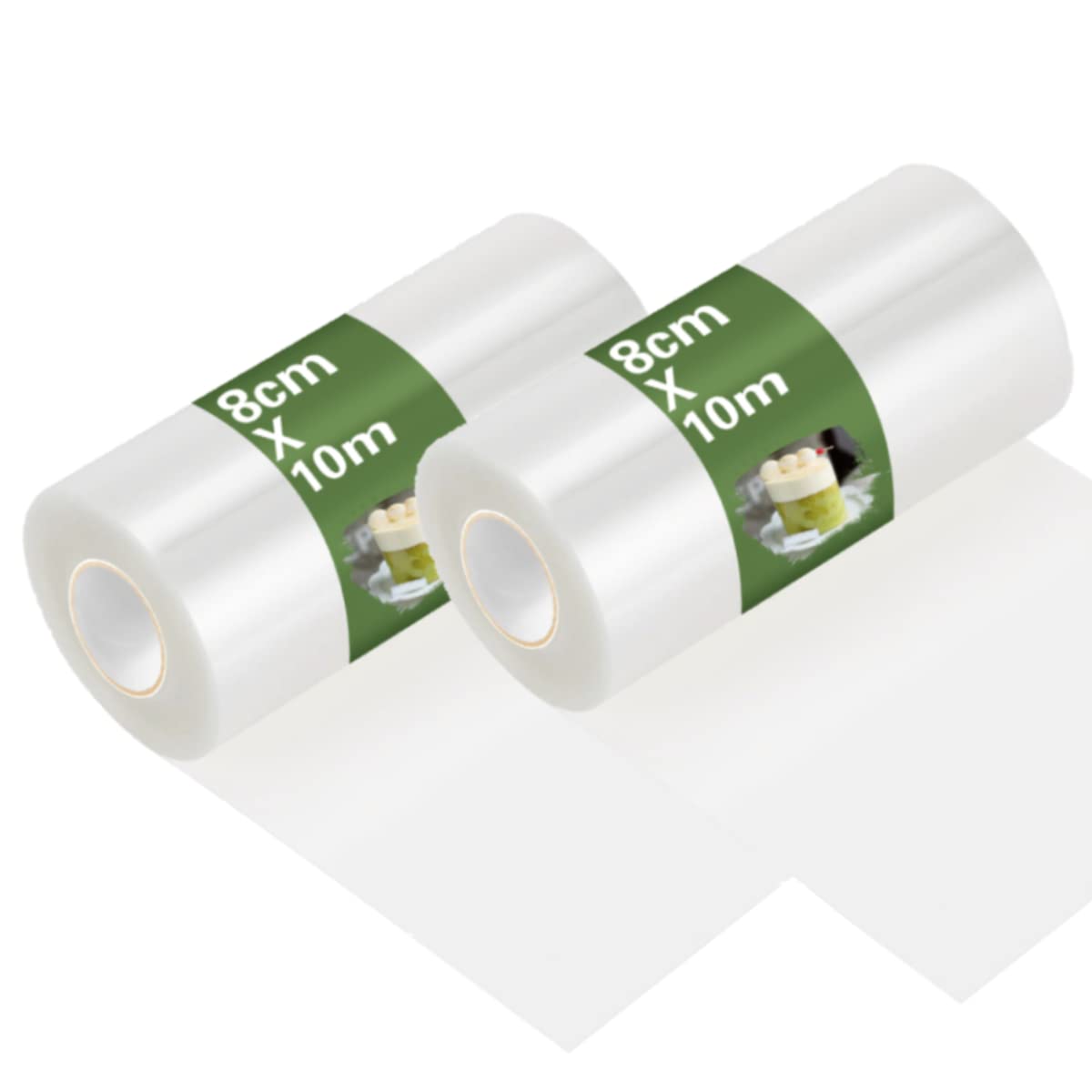 NIERBO Acetate Pastry 10 m Transparent Acetate Roll for Baking Decoration 8 cm / 10 cm Rings for Cakes Pastry Chocolate Mousse (8 cm x 2)