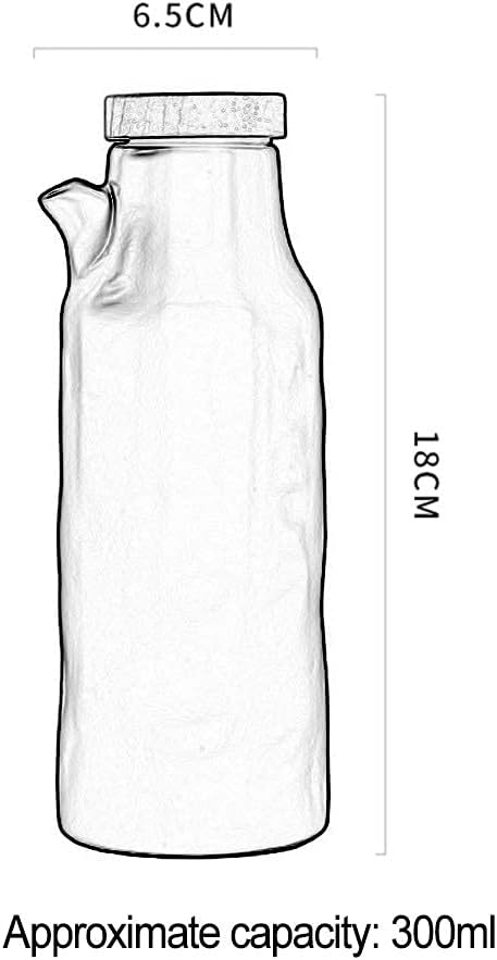Vinegar Bottle Anti-Leakage Oil Dispenser Black and White Ceramic Bottle for 300 ml Oil Bottle Ceramic Olive Oil/Soy Sauce/Vinegar Cruet Liquid