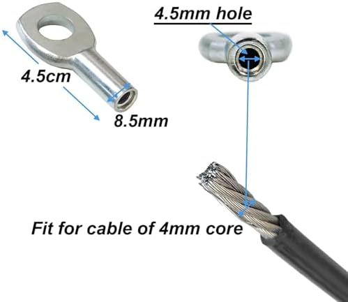 Gym Cable Accessories Kit - 6mm Metal Eyelet Terminal, Ball Stopper Replacement, Lifting Cable Joint Part, Pulling Wire Gym Machine Rope Interface Port Cable Attachment image 5