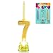 Novelty Place Multicolor Flashing Number Candle Set, Color Changing LED Birthday Cake Topper with 4 Wax Candles (Number 7)