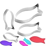 Fischkekslauf – Keksausstecher in Fischform | 4 Keksformen aus Edelstahl, niedliche Ausstechformen, Meeresarten, Backform, Biskuitform