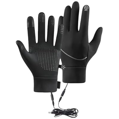 Rechargeable Heated Gloves for Men and Women, Touchscreen Compatible Winter Gloves with 3200mAh Battery, Thermal Hand Warmers for Cycling Skiing Workouts & Outdoor Activities (Black_M)