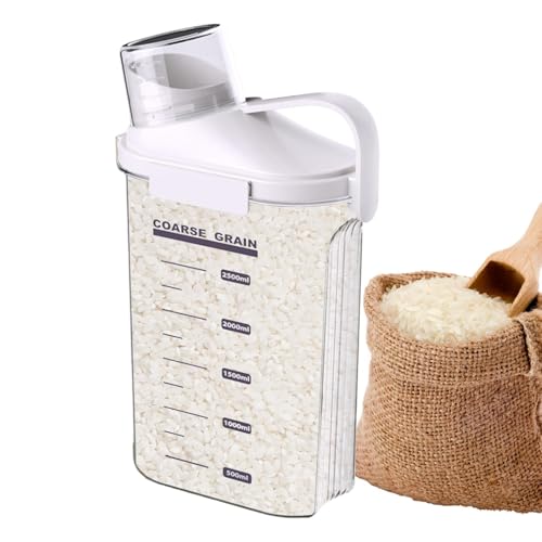 Contenedor de cereales, almacenamiento contenedores de cereales - Tarros sellados transparentes,Contenedor hermético para arroz con pico, recipiente de cocina para cereales, arroz, harina y azúcar