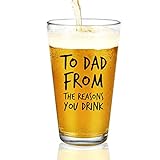Modwnfy Father Beer Glass - To Dad From The Reasons You Drink Beer Glass for Men Husband Boyfriend...