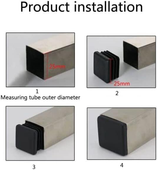 200 pack 1 inch square plastic plug, tubing end cap, durable chair glide?it fits 1" outside diameter square tubing?