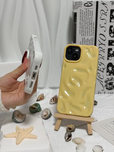 Coque iPhone 15 silicone blanc housse antichoc à texture froissée - 4