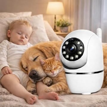 Câmera Babá Eletrônica Wi-Fi com Microfone, Visão Noturna e Detecção de Movimento – Monitoramento Inteligente de Bebês e Pets. (Bivolt)