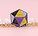 Pinstant They Them Pronouns Non Binary Nonbinary Gender Neutral Flag Colors 20 Sided Die Dice LGBTQ 1.3" Enamel Pin Badge by Pinstant