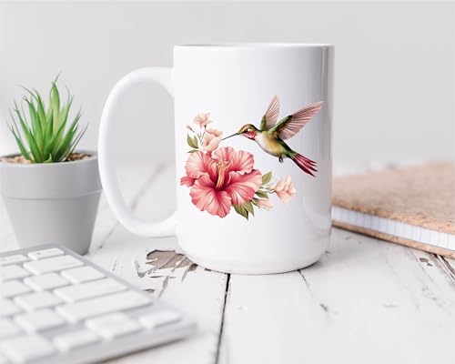 Taza de cerámica con diseño de colibrí 15 oz miniatura 3