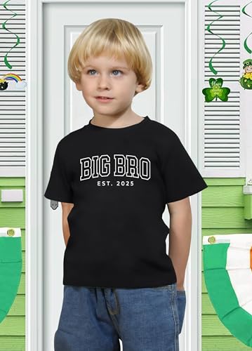 Big Brother Shirt Toddler Baby Boys Embroidery Big Bro Est. 2025 T-Shirt Big Brother Announcement T-Shirt Summer Tops3