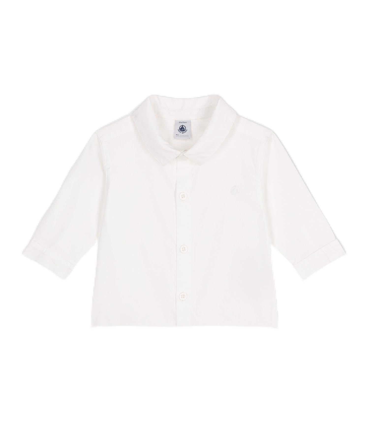 Petit Bateau Baby Boys A0cp3 Long Sleeve Shirt, White, 24 months