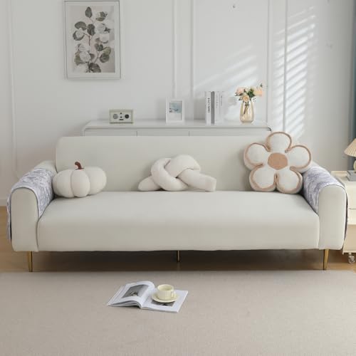 Image of HOKIPO Printed Waterproof + Anti-Slip + Quick Dry Sofa Armrest Cover with Pockets (2Pcs), Motifs Cloud Grey (AR-5237-P4-L*2)