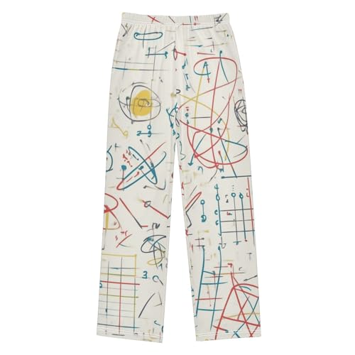ZZXXB Math Calculations Boys Long Pants Soft Trousers Elastic Waist Kids Lounge Bottoms with Pockets S-XL