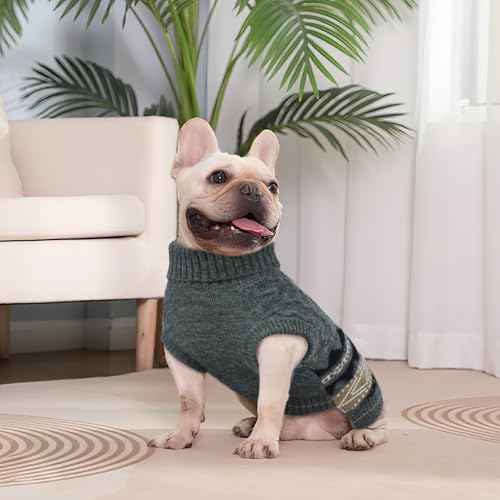 Hjumarayan Hundepullover Große Hunde - Fair Isle Pullover Hund mit Geschirr Öffnung, Weihnachtspullover Elastisch Hundepulli Winter Sweater für Windhund, Border Collie, Grau XL