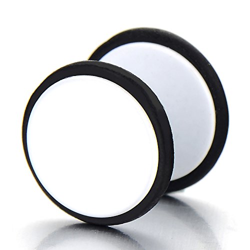 2pcs Screw Stud Earrings Men Women, Steel Cheater Fake Ear Plugs Gauges Illusion Tunnel2