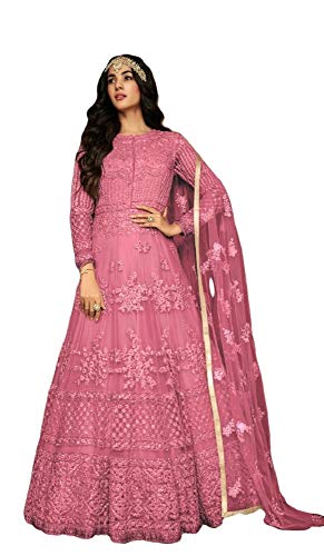 Alamara Fashion Ready To Wear Indian Pakistani Party Wear Wedding Wear Abhay Style Anarkali Gown Suit for Women (Pink 2,3XL),AF-31
