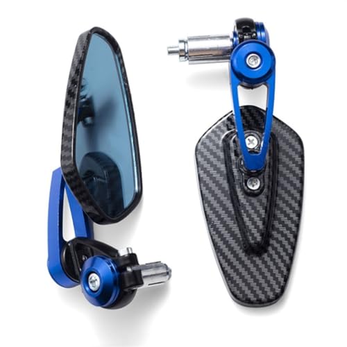 Espejos Moto Antislumbramiento de Aluminio CNC 22mm Ajustables con Patrón de Carbono