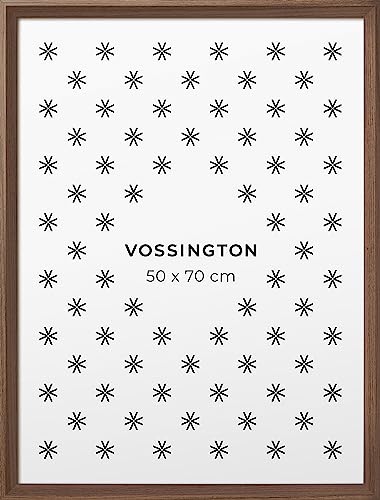 Vossington Beveled 50x70cm Frame - Walnut Frame Color (Faux Wood Grain) - Modern Picture Frame Design - Fits 1 Photo, Art Print, or Poster (50 x 70 cm or Approx. 20 x 28 Inches)