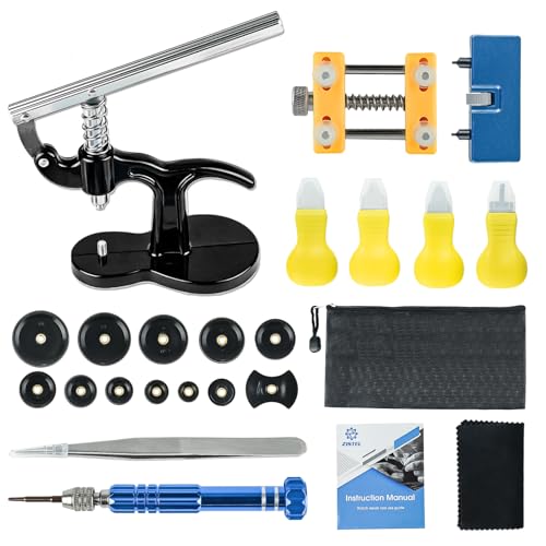 Zistel 6 in 1 Watch Repair Kit + Watch Press Tool, Watch Battery Replacement Tool Kit, Watch Back Removal Tool with Watch Back Remover, including Watch Opener tool, Adjustable Case Opener
