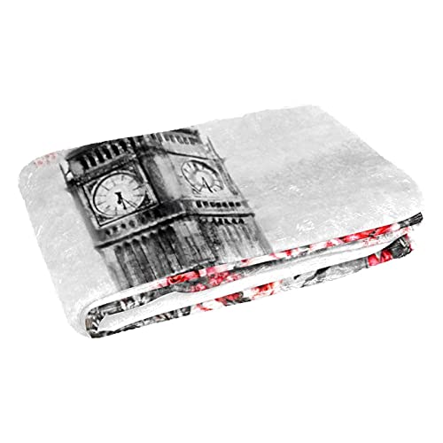 Couverture vintage Tour Eiffel chaude pour soulager le frisson sur canapé