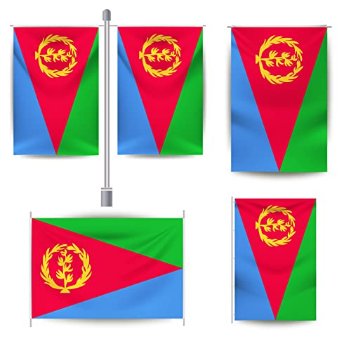 Drapeau érythréen avec œillets robustes cousus machine pour fête