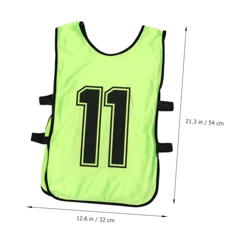 Chasubles de sport vertes SOLUSTRE x6 pour entraînement enfants légères et amples - 2