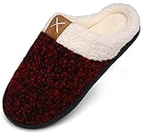 Zapatillas de Estar por casa Mujer Hombre Espuma de Memoria Invierno Interior Pantuflas Caliente Forro Ultraligero Cómodo y Antideslizante