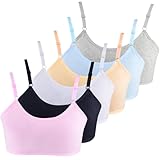 DASHUAIGE 6er-Pack Sport Kinder Unterwäsche Mit Gepolsterte Verstellbarem Schultergurt Bralette BHS Bustier 10-16 Jahre (bunt)