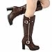 mysoft Women's Knee High Boots Fashion Chunky Block Heel Warm Winter Boots with Side Zippers