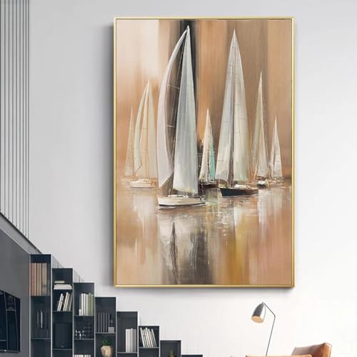 Décoration d'intérieur tableau mural bateau abstrait moderne 70x105