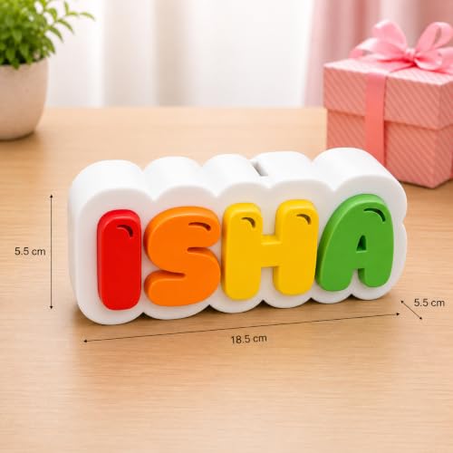 Image of Personalized Piggy Bank with Custom Name - 3D Printed Nameplate Money Box for Kids, Alphabet Coin Savings Bank Box, Unique Gullak Birthday Return Gift for Boys, Girls(Rainbow Letters)