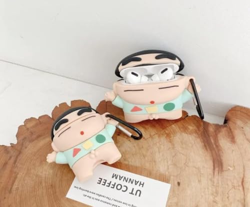 Image of Cartoon Silicone Case Compatible with Apple AirPods Pro 2 Case Cover - Cute 3D Shockproof 360 Protective Skin Cover with Keychain | AirPods Pro 2nd Gen Case (Shin-chan)