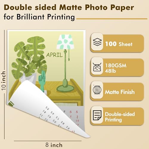 Image of Koala Photo Paper Double-side Matte 8X10 Inches Compatible with Inkjet Printer 48LB for Presentation 100 Sheets 180GSM