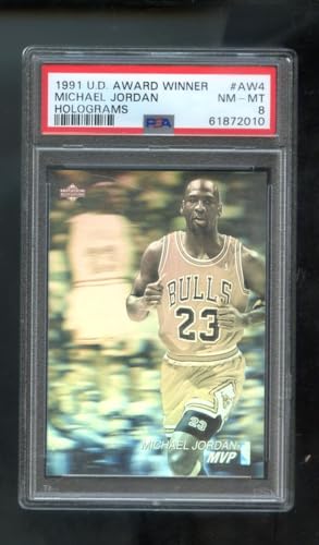 Michael Jordan Card 1991-92 Upper Deck Award Winner Holograms AW4 PSA 8