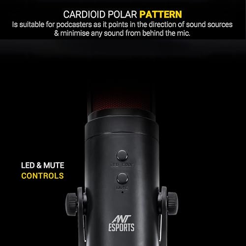 Ant Esports WENTE 220 USB Unidirectional Microphone - Black - Image 3