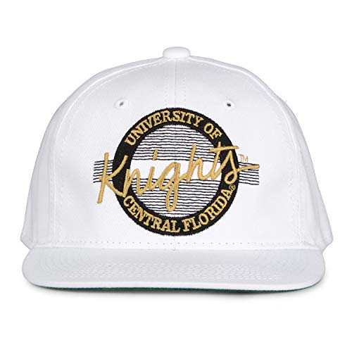 NCAA Central Florida Golden Knights Unisex Retro Classic Circle Design, White, Adjustable