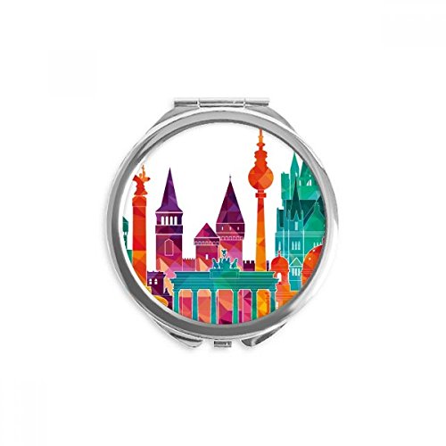Miroir à la main architecture Allemagne cadeau miroir de poche rond
