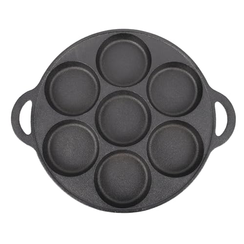Zerodeko 1 Pieza Sartén de Hierro Grueso para Huevos y Caracoles Sartén Antideslizante para Cocina y Freír
