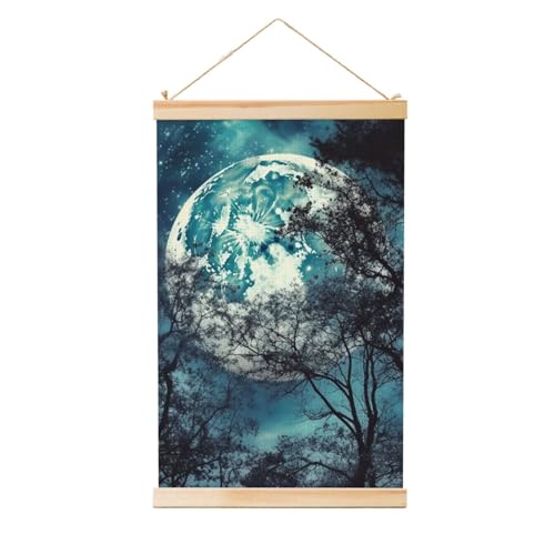 Toile murale Blue Moon cadeau idéal avec cadre en bois pour la maison