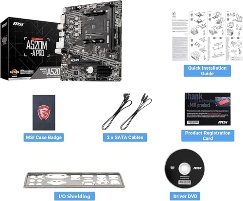 Image of INLAND AMD Ryzen 5 5500 Unlocked Desktop Processor with MSI A520M-A PRO Gaming Motherboard (AMD AM4, DDR4, PCIe 4.0, Micro-ATX),