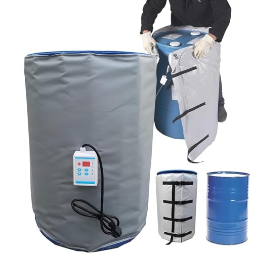 menglanchang Industrial Drum Heater-2000/4000W Waterproof Barrel Heating Blanket for 55/275Gallon(200/1000L) Drums,Weatherproof, Thermostat Controlled,212°F Max,10H Timer 200LGrey