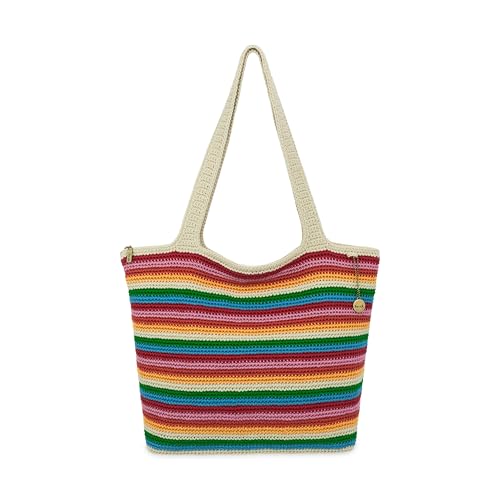 Image of The Sak Crafted Classics Tote Bag - Hand Crochet Women's Purse For Everyday, Travel, Beach Bag - Carryall Shoulder Bag Straps