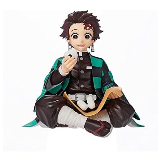 NINJAMO Tanjiro Kamado Action Figure Demon Anime Slayer Sitting Figure Perching with Rice Balls