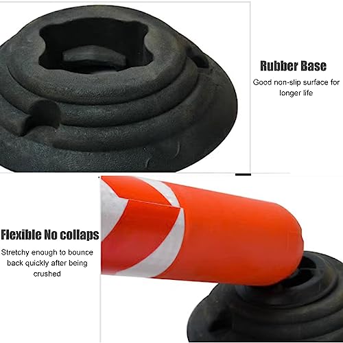 Generico Confezione da 2 dissuasori di Sicurezza Stradale, 80 cm (31,5 Pollici), Flessibili, in plastica Riflettente, Ideali per vialetti, parcheggi, Controllo della Folla e paletti stradali - Resist