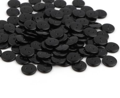 30 Harzknöpfe Schwarz, 23 Mm, 2-Loch – Für Jacken, Mäntel & Bastelprojekte