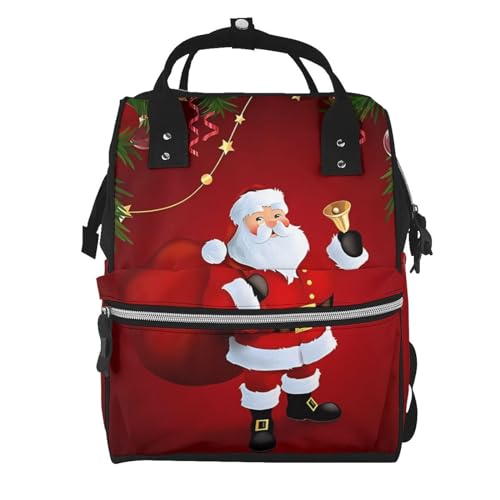 Sac à dos grande capacité multifonction imperméable imprimé Noël noir taille unique