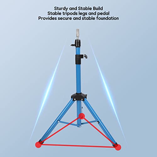 Support perruque trépied Pilipane bleu réglable en aluminium stable - 8